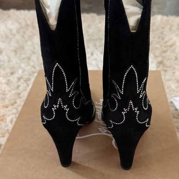 Christian Louboutin Santia ✨ Suede and Crystal Boots✨size 36-NEW - Picture 6 of 8